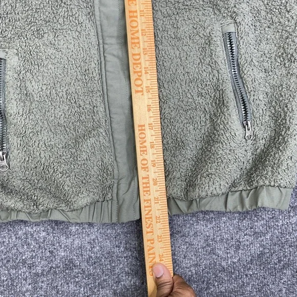 Vuori Sherpa Fleece Jacket Womens Medium Green Full Zip Lined Pockets Cozy - Picture 8 of 12